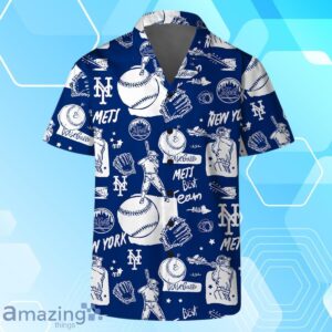 New York Mets MLB Logo Legend Team Hawaiian Shirt And Short Product Photo 3