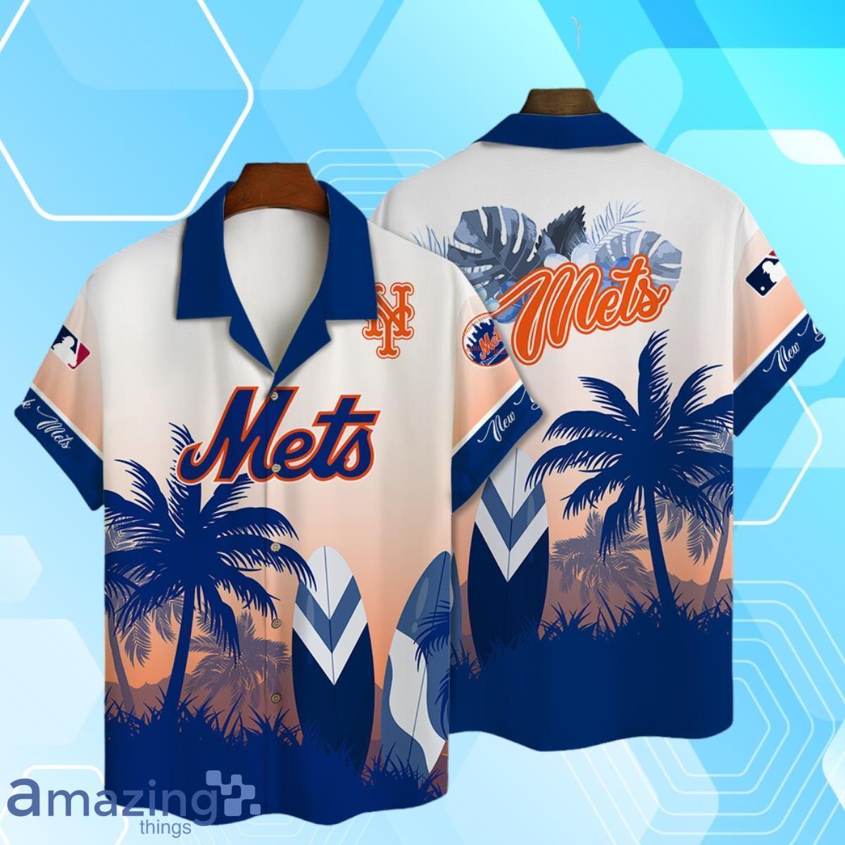 New York Mets MLB Summer Tropical Coconut Hawaiian Shirt And Short image New York Mets MLB Summer Tropical Coconut Hawaiian Shirt And Short Product Photo 2