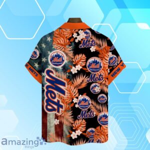 New York Mets MLB US Flag Summer Tropical Hawaiian Shirt And Short Product Photo 3