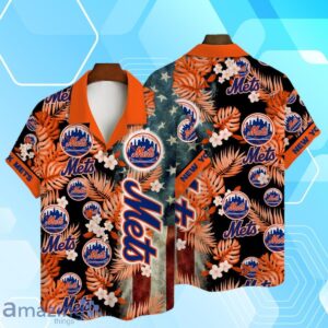 New York Mets MLB US Flag Summer Tropical Hawaiian Shirt And Short Product Photo 1