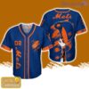 New York Mets Personalized Button Baseball Jersey Shirt Unisex Brush Pattern