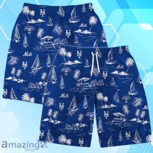 New York Mets Team Logo Beach Vibes Pattern Hawaiian Shirt And Short Product Photo 4