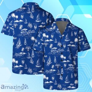 New York Mets Team Logo Beach Vibes Pattern Hawaiian Shirt And Short Product Photo 1