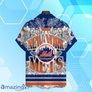 New York Mets Team Logo Colorful Pattern Hawaiian Shirt And Short Product Photo 3