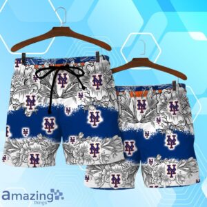 New York Mets Team Logo Colorful Pattern Hawaiian Shirt And Short Product Photo 4