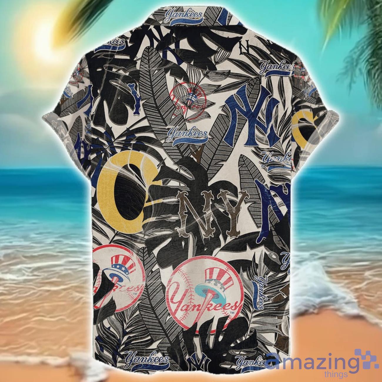 New York Yankees 3D Hawaiian Shirt Retro Logo Revolution MLB New Design Summer Gift For Men Women image New York Yankees 3D Hawaiian Shirt Retro Logo Revolution MLB New Design Summer Gift For Men Women Product Photo 2