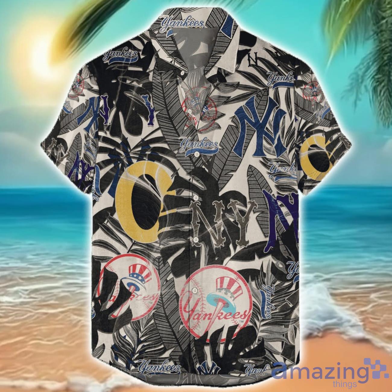 New York Yankees 3D Hawaiian Shirt Retro Logo Revolution MLB New Design Summer Gift For Men Women image New York Yankees 3D Hawaiian Shirt Retro Logo Revolution MLB New Design Summer Gift For Men Women Product Photo 1