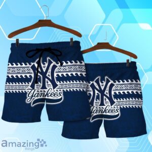 New York Yankees MLB Brocade Motifs Summer Hawaiian Shirt And Short Product Photo 4
