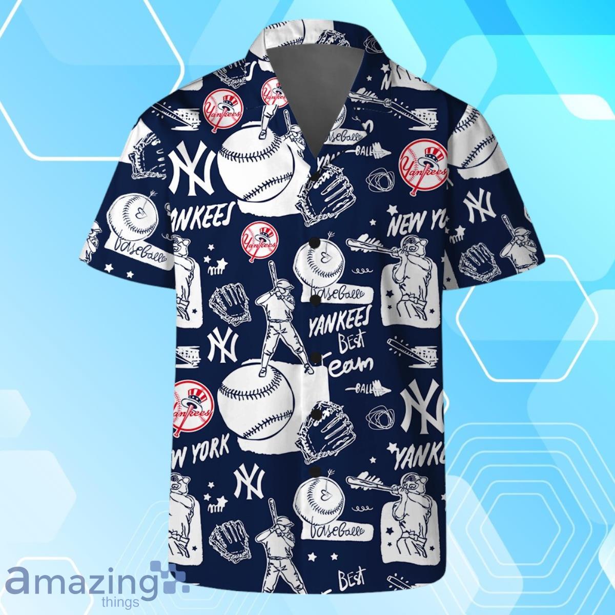 New York Yankees MLB Logo Legend Team Hawaiian Shirt And Short image New York Yankees MLB Logo Legend Team Hawaiian Shirt And Short Product Photo 3