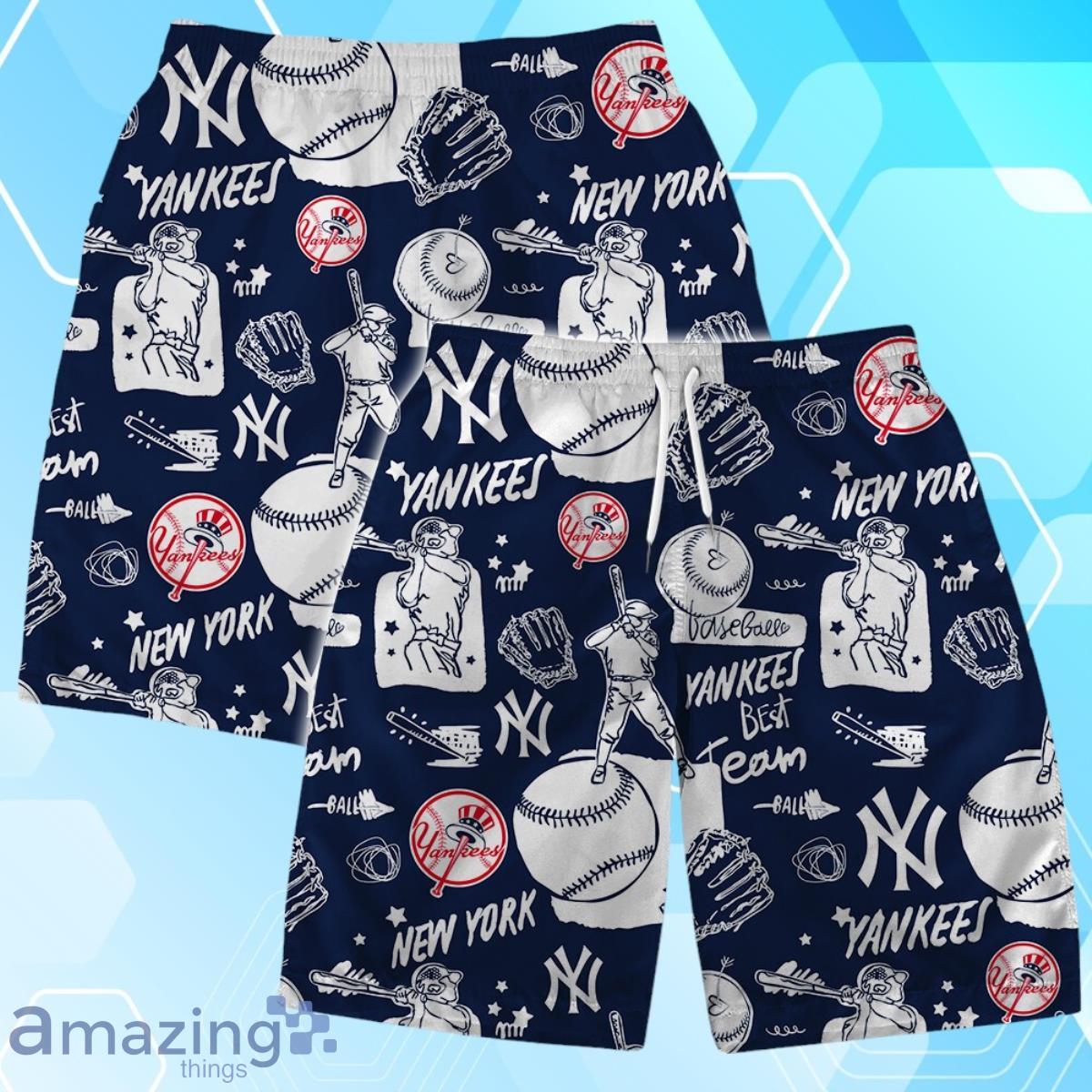 New York Yankees MLB Logo Legend Team Hawaiian Shirt And Short image New York Yankees MLB Logo Legend Team Hawaiian Shirt And Short Product Photo 1