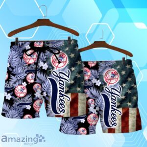 New York Yankees MLB US Flag Summer Tropical Hawaiian Shirt And Short Product Photo 4