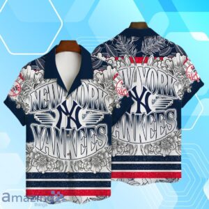 New York Yankees Team Logo Colorful Pattern Hawaiian Shirt And Short Product Photo 1