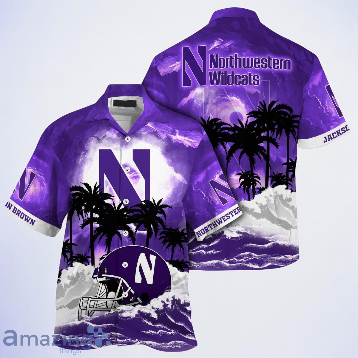 Northwestern Wildcats NCAA Best Hawaiian Shirt For Men Women Custom Name image Northwestern Wildcats NCAA Best Hawaiian Shirt For Men Women Custom Name Product Photo 1