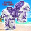 Northwestern Wildcats Star Tropical Flower 3D Printed Hawaiian Shirt Personalized Name