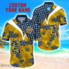 Notre Dame Fighting Irish Star Tropical Flower 3D Printed Hawaiian Shirt Personalized Name