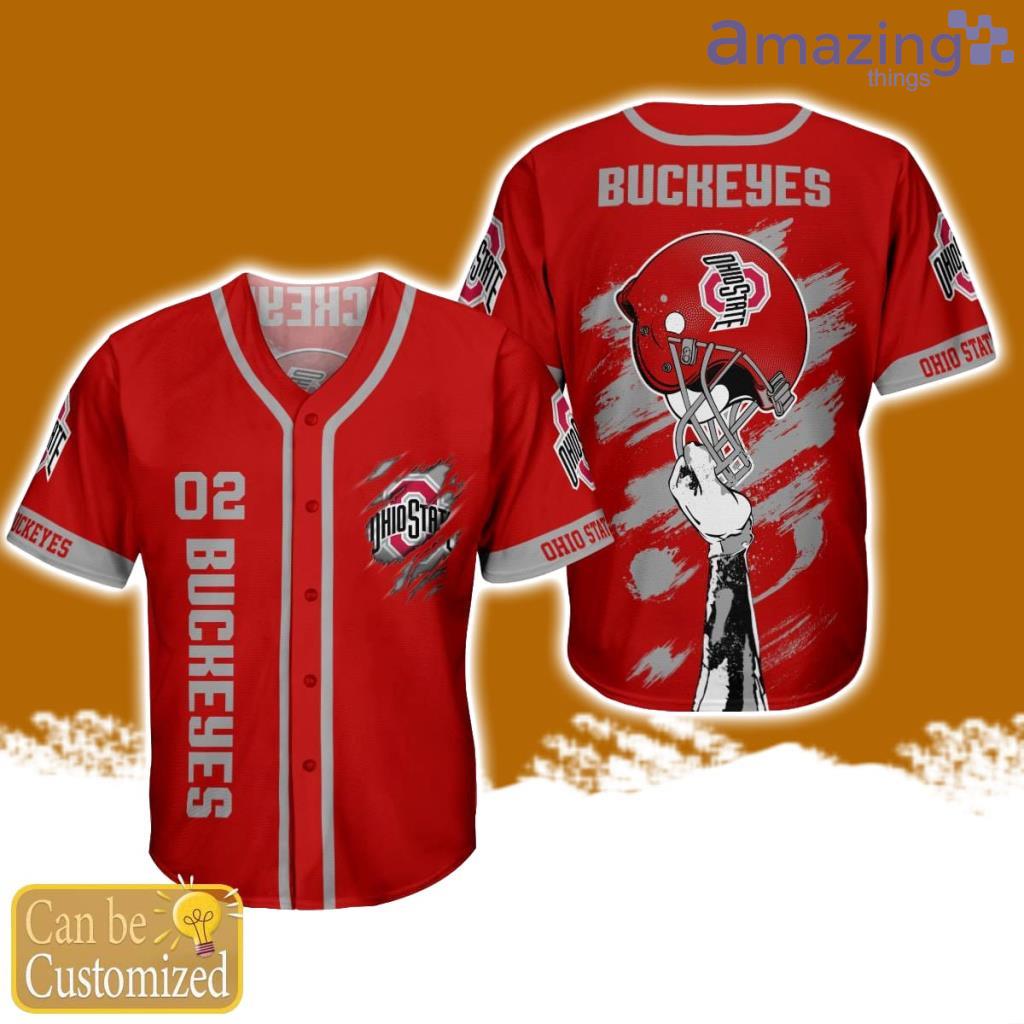 Ohio State Buckeyes Personalized Button Baseball Jersey Shirt Unisex Brush Pattern image Ohio State Buckeyes Personalized Button Baseball Jersey Shirt Unisex Brush Pattern Product Photo 1