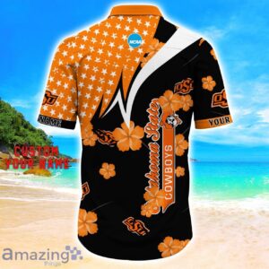 Oklahoma State Cowboys Star Tropical Flower 3D Printed Hawaiian Shirt Personalized Name Product Photo 3