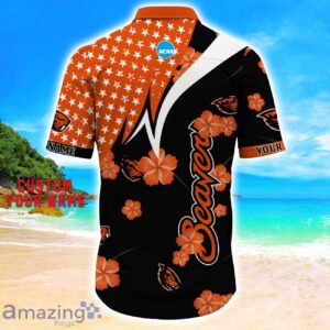 Oregon State Beavers Star Tropical Flower 3D Printed Hawaiian Shirt Personalized Name image Oregon State Beavers Star Tropical Flower 3D Printed Hawaiian Shirt Personalized Name Product Photo 3