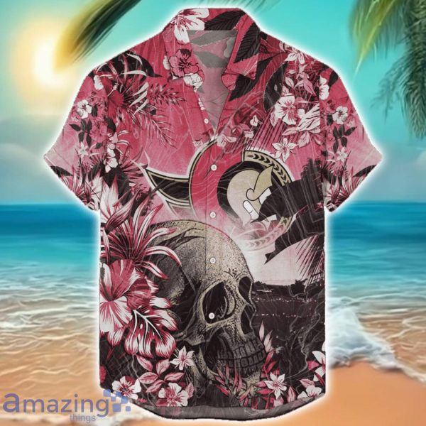 Ottawa Senators Tropical Skull Halloween 3D Hawaiian Shirt For Men Women NHL Fans Product Photo 1