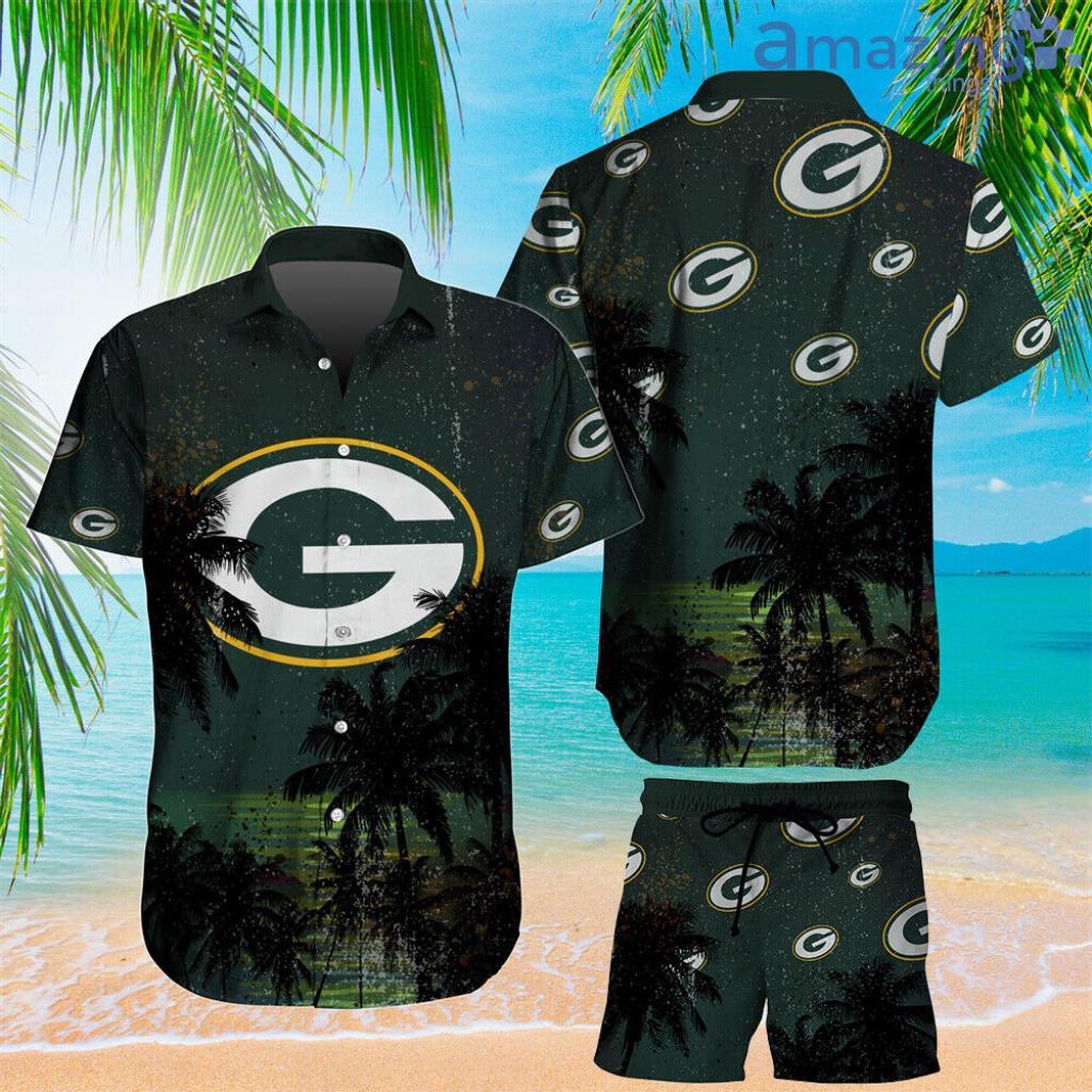 Packers Green Bay Hawaiian Outfit Button Short Sleeve Shirts Quick Dry Shorts image Packers Green Bay Hawaiian Outfit Button Short Sleeve Shirts Quick Dry Shorts Product Photo 1