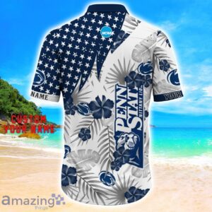 Penn State Nittany Lions Star Tropical Flower 3D Printed Hawaiian Shirt Personalized Name image Penn State Nittany Lions Star Tropical Flower 3D Printed Hawaiian Shirt Personalized Name Product Photo 3