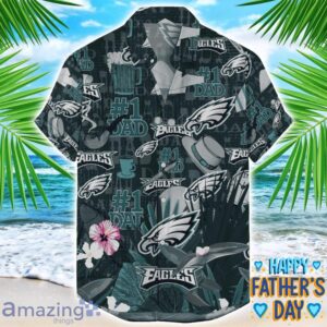 Philadelphia Eagles Coffee Hat and Logo Pattern Hawaiian Shirt Father’s Day Gift NFL Team Product Photo 1