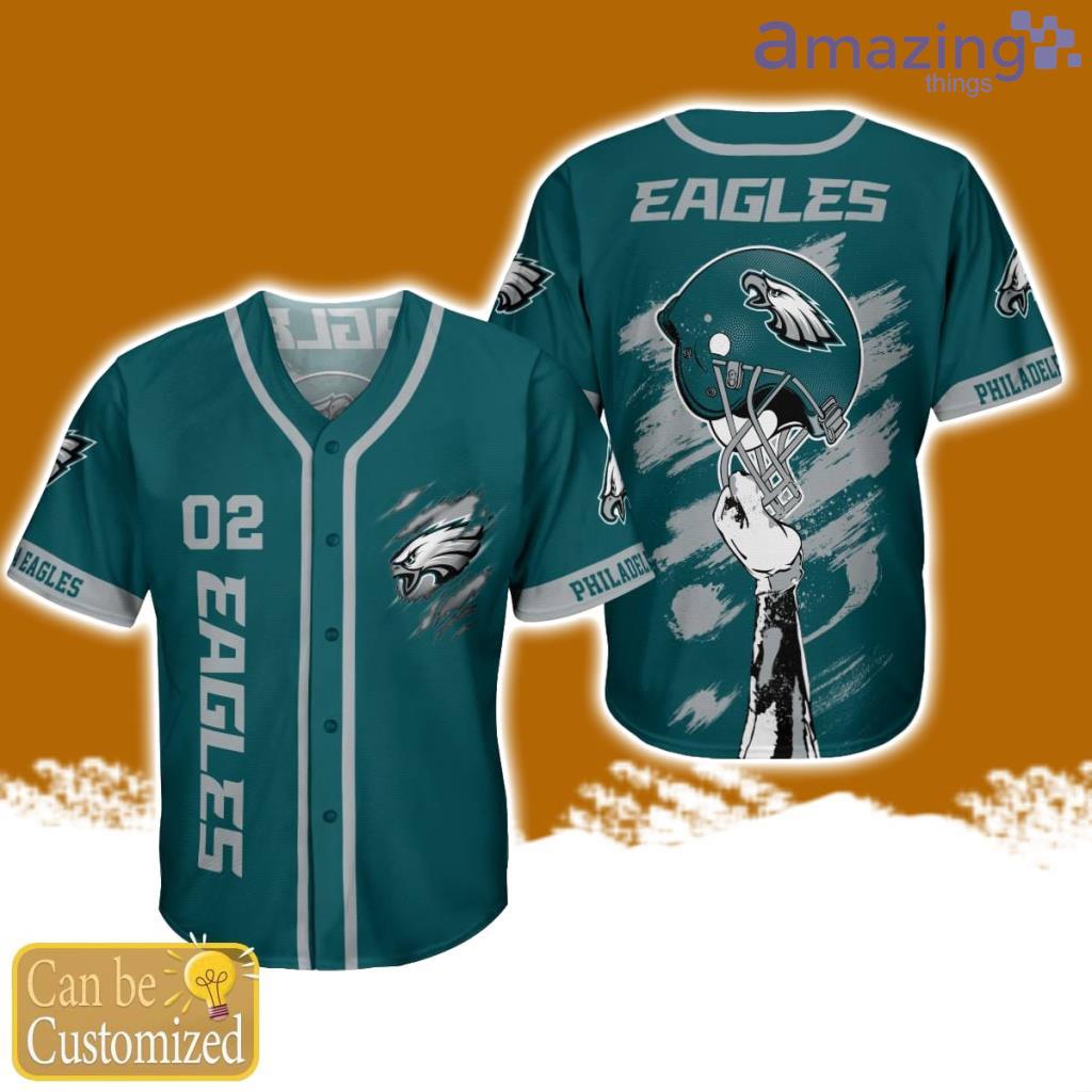 Philadelphia Eagles Personalized Button Baseball Jersey Shirt Unisex Brush Pattern image Philadelphia Eagles Personalized Button Baseball Jersey Shirt Unisex Brush Pattern Product Photo 1