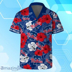 Philadelphia Phillies MLB Team Logo Hawaiian Shirt And Short Vintage Pattern image Philadelphia Phillies MLB Team Logo Hawaiian Shirt And Short Vintage Pattern Product Photo 2