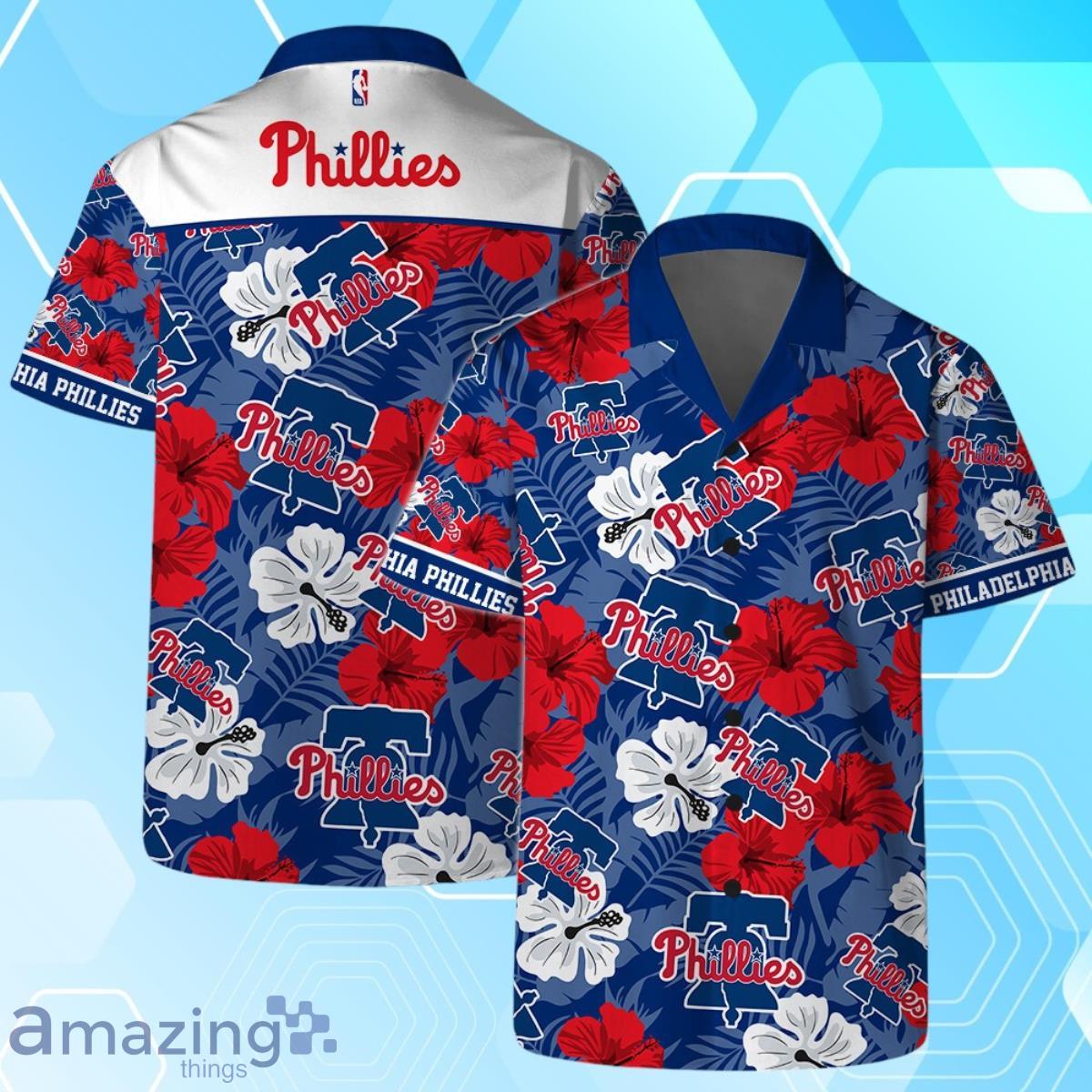 Philadelphia Phillies MLB Team Logo Hawaiian Shirt And Short Vintage Pattern image Philadelphia Phillies MLB Team Logo Hawaiian Shirt And Short Vintage Pattern Product Photo 1