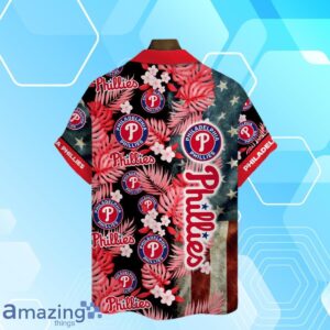 Philadelphia Phillies MLB US Flag Summer Tropical Hawaiian Shirt And Short image Philadelphia Phillies MLB US Flag Summer Tropical Hawaiian Shirt And Short Product Photo 3