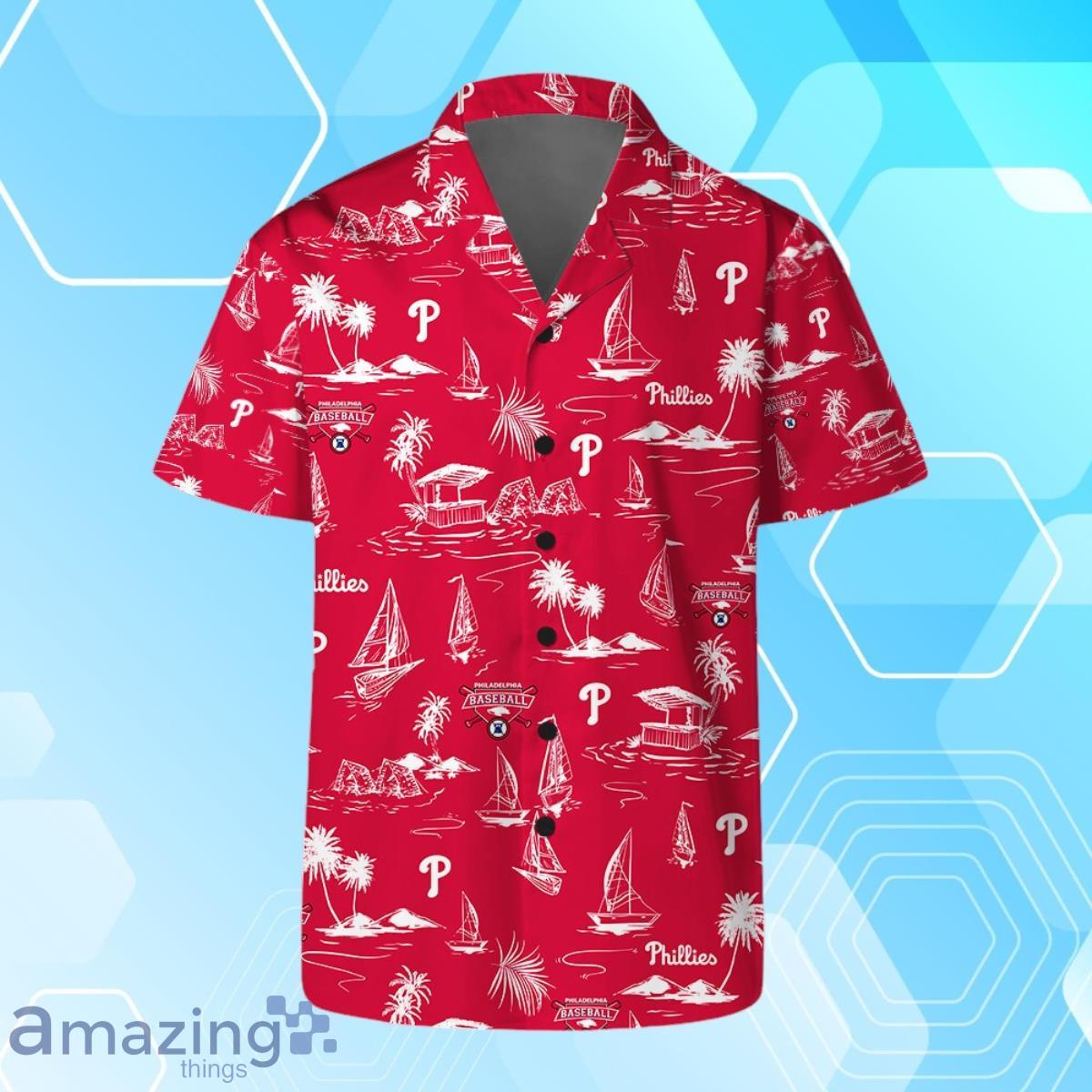 Philadelphia Phillies Team Logo Beach Vibes Pattern Hawaiian Shirt And Short image Philadelphia Phillies Team Logo Beach Vibes Pattern Hawaiian Shirt And Short Product Photo 2