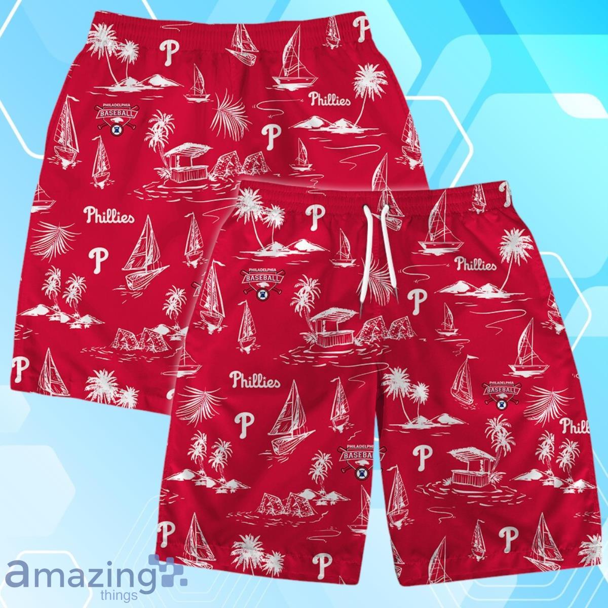 Philadelphia Phillies Team Logo Beach Vibes Pattern Hawaiian Shirt And Short image Philadelphia Phillies Team Logo Beach Vibes Pattern Hawaiian Shirt And Short Product Photo 4