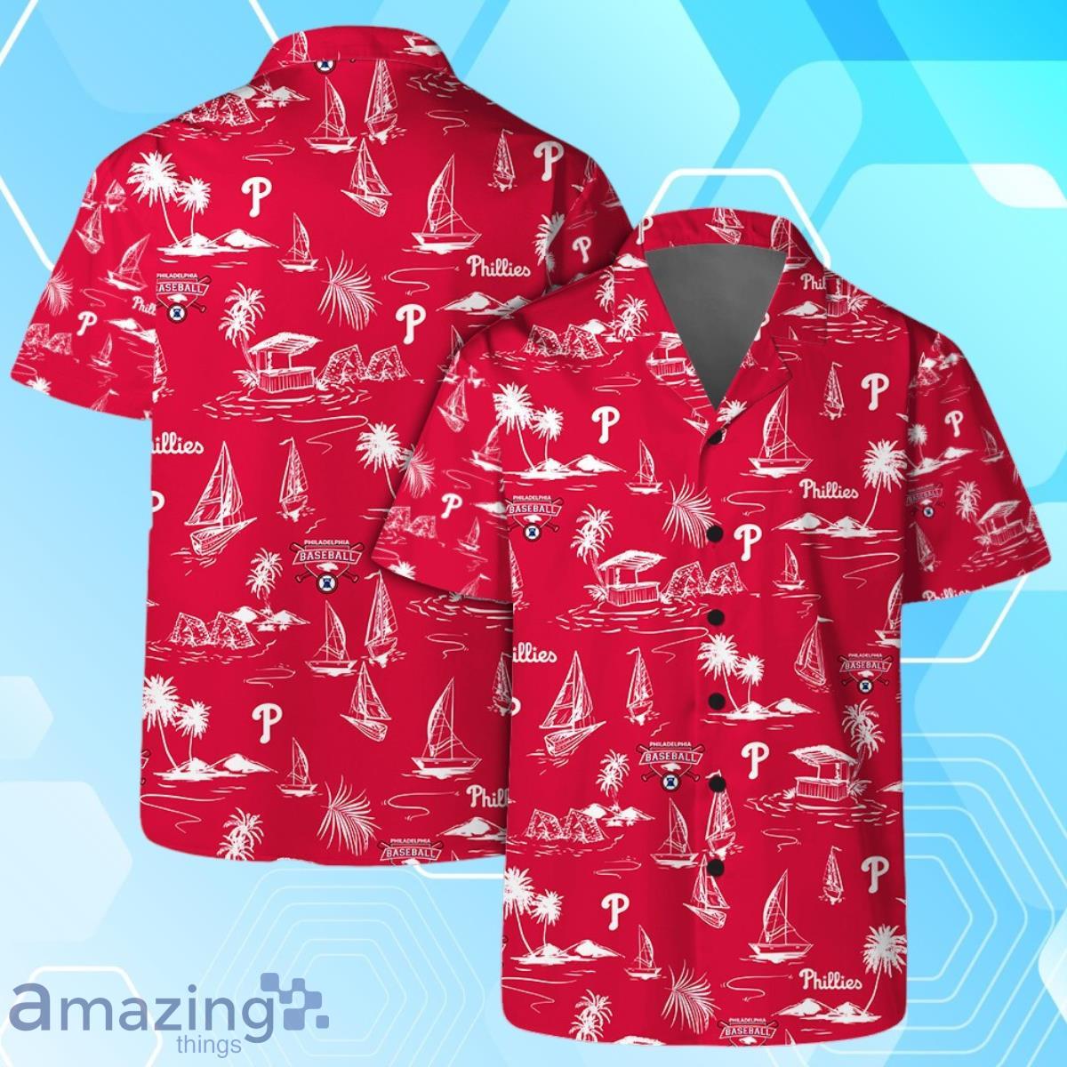 Philadelphia Phillies Team Logo Beach Vibes Pattern Hawaiian Shirt And Short image Philadelphia Phillies Team Logo Beach Vibes Pattern Hawaiian Shirt And Short Product Photo 1
