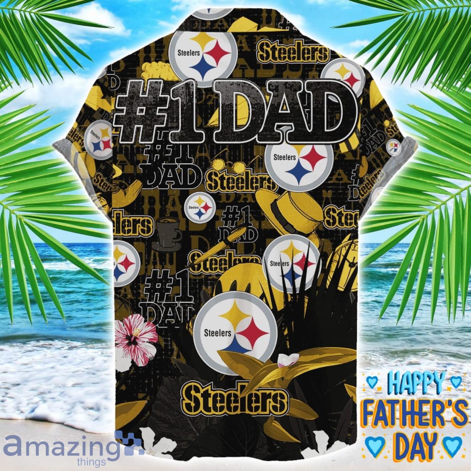 Pittsburgh Steelers Coffee Hat and Logo Pattern Hawaiian Shirt Father’s Day Gift NFL Team image Pittsburgh Steelers Coffee Hat and Logo Pattern Hawaiian Shirt Father’s Day Gift NFL Team Product Photo 2