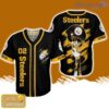 Pittsburgh Steelers Personalized Button Baseball Jersey Shirt Unisex Brush Pattern