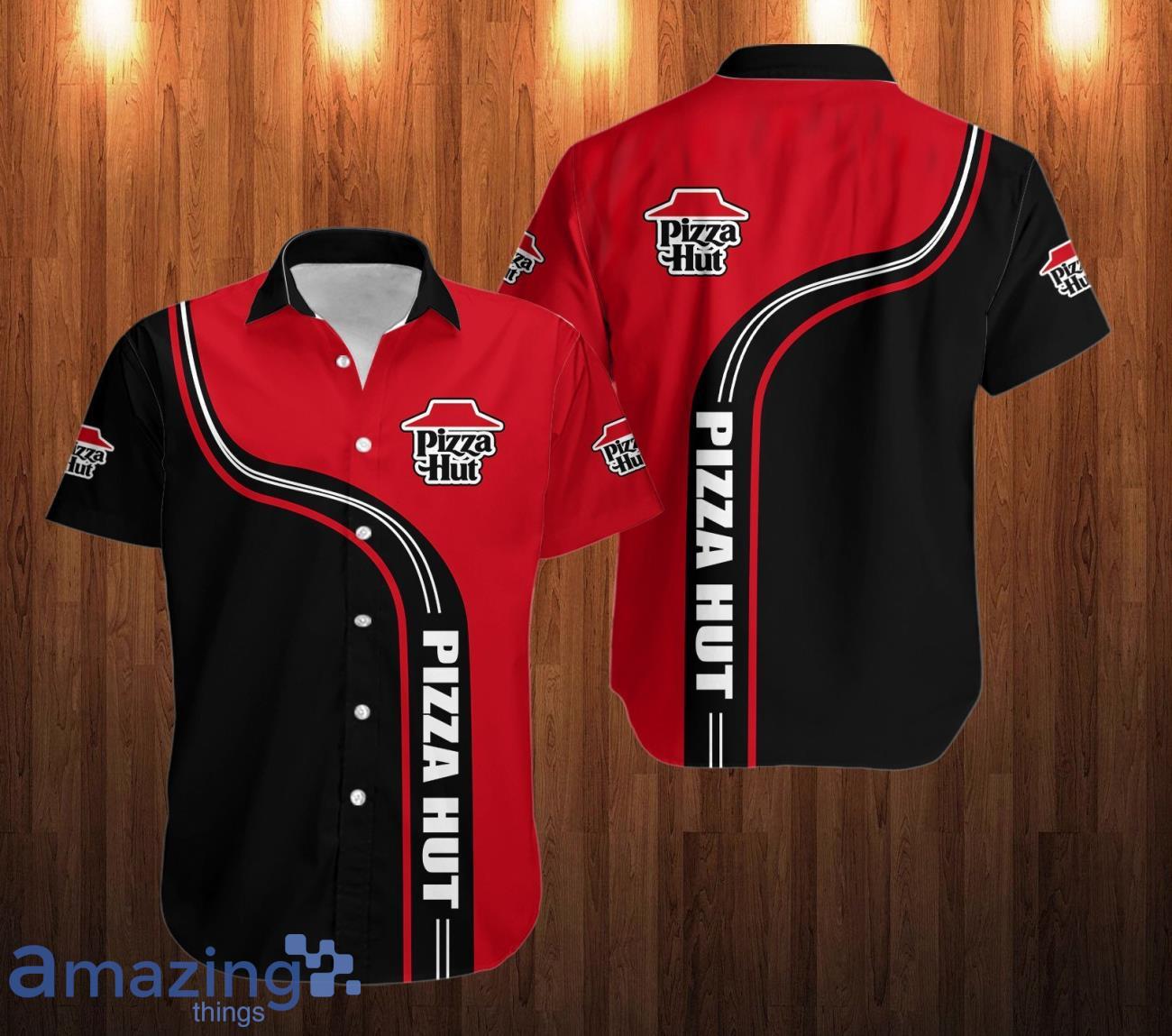 pizza hut Hawaiian Shirt Logo Work At Shirt For Men And Women image pizza hut Hawaiian Shirt Logo Work At Shirt For Men And Women Product Photo 1