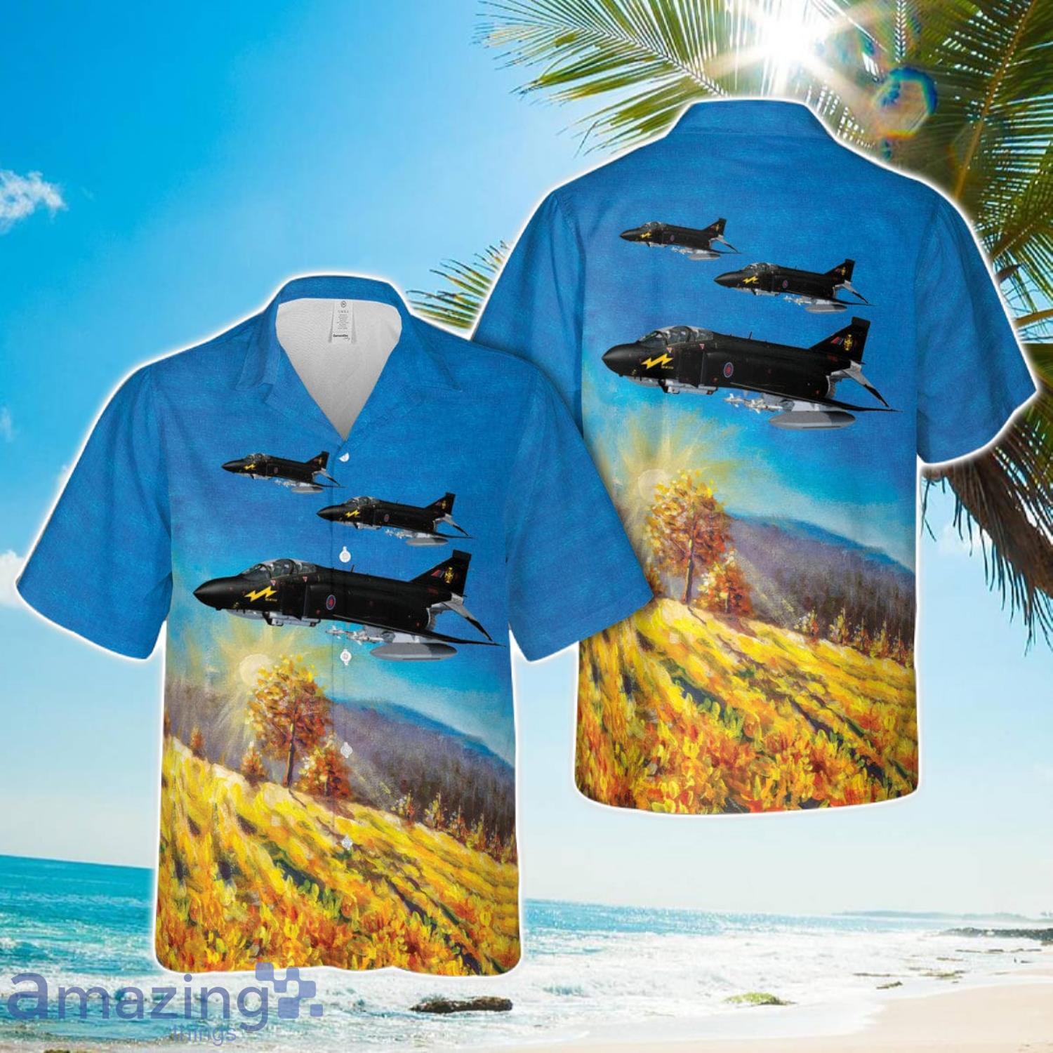 RAF McDonnell Phantom F-4K 111 Sqdn Black Mike Hawaiian Shirt Men Women Men Women Beach Shirt Product Photo 1