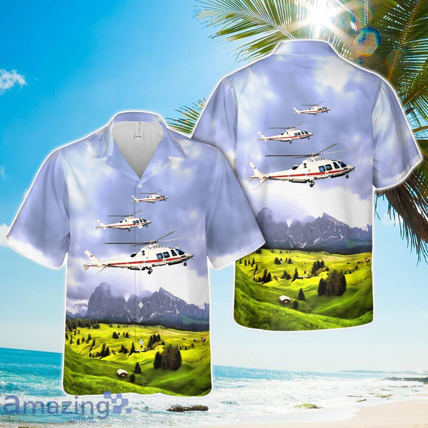 RAF No. 32 Squadron AgustaWestland AW109E Hawaiian Shirt Men Women Men Women Beach Shirt Product Photo 1
