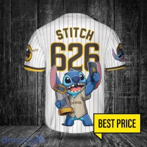 San Diego Padres Lilo And Stitch 3D Baseball Jersey Shirt Striped Custom Name And Number Product Photo 3