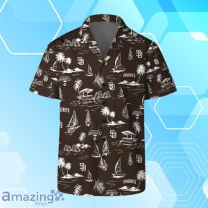 San Diego Padres Team Logo Beach Vibes Pattern Hawaiian Shirt And Short Product Photo 2