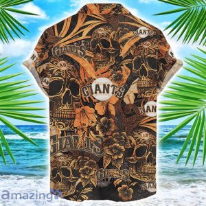 San Francisco Giants Flower and Skull Hawaiian Shirt MLB Team Halloween Shirt Product Photo 2