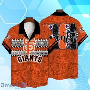 San Francisco Giants MLB Brocade Motifs Summer Hawaiian Shirt And Short Product Photo 1