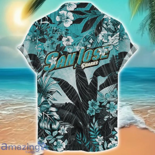 San Jose Sharks Tropical Skull Halloween 3D Hawaiian Shirt For Men Women NHL Fans Product Photo 2