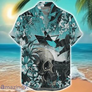 San Jose Sharks Tropical Skull Halloween 3D Hawaiian Shirt For Men Women NHL Fans Product Photo 1