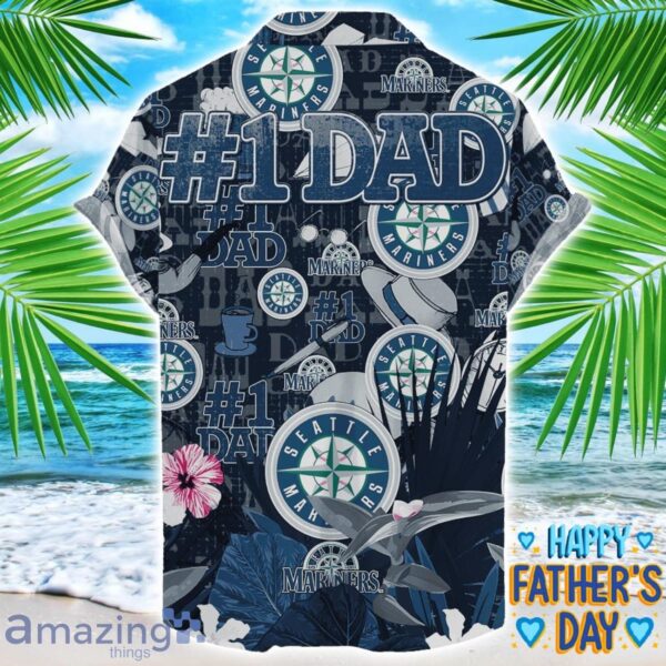 Seattle Mariners Coffee Hat and Logo Pattern Hawaiian Shirt Father’s Day Gift MLB Team Product Photo 2