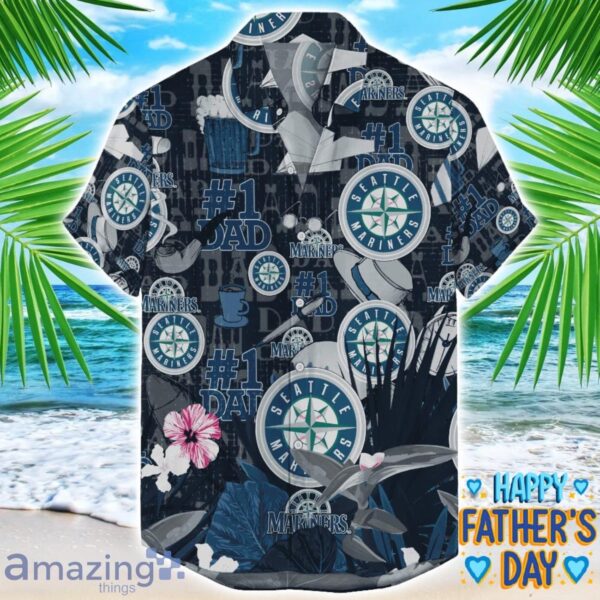 Seattle Mariners Coffee Hat and Logo Pattern Hawaiian Shirt Father’s Day Gift MLB Team Product Photo 1