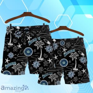 Seattle Mariners MLB Team Logo Beachscape Design Hawaiian Shirt And Short Product Photo 4