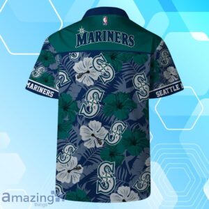 Seattle Mariners MLB Team Logo Hawaiian Shirt And Short Vintage Pattern image Seattle Mariners MLB Team Logo Hawaiian Shirt And Short Vintage Pattern Product Photo 3