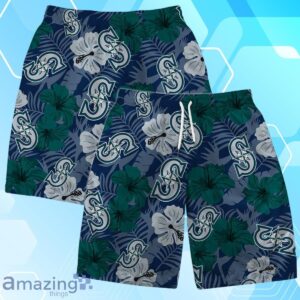 Seattle Mariners MLB Team Logo Hawaiian Shirt And Short Vintage Pattern image Seattle Mariners MLB Team Logo Hawaiian Shirt And Short Vintage Pattern Product Photo 4