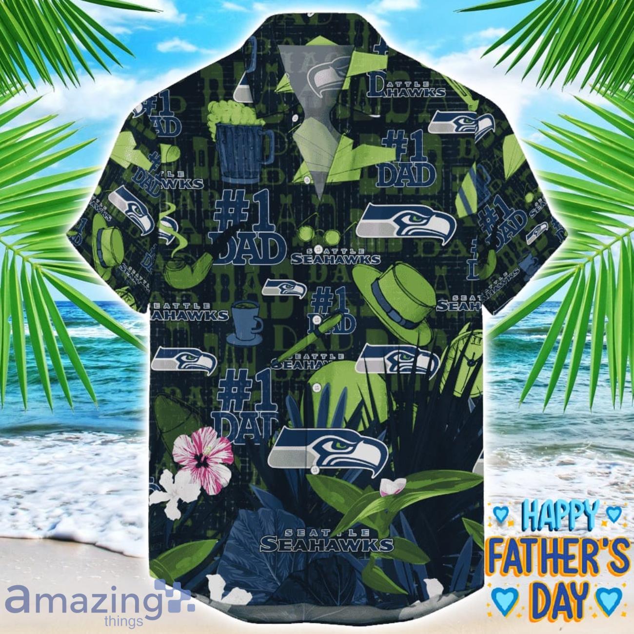 Seattle Seahawks Coffee Hat and Logo Pattern Hawaiian Shirt Father’s Day Gift NFL Team image Seattle Seahawks Coffee Hat and Logo Pattern Hawaiian Shirt Father’s Day Gift NFL Team Product Photo 1